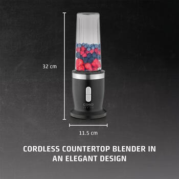 Kompakts bezvadu galda blenderis Click & Blend 240 W Tritan 0.5 L nerūsējošais tērauds matēti melns 03622 Caso (03622)