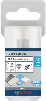 Dimanta kroņurbis 12 mm DrySpeed Best for Ceramic, Mazām leņķa slīpmašīnām PRO CERAMIC DRY KROŅURBIS, 2608599042, BOSCH (2608599042)