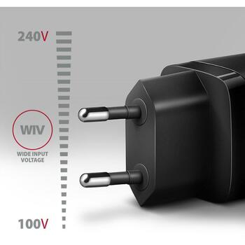 Axagon зарядное устройство ACU-PD30 30W, 1x USB-C, 100-240V, быстрая зарядка, защита от перегрузки, черный (ACU-PD30)