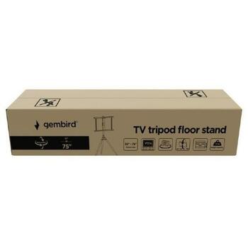 Gembird ТВ подставка TVS-75ST-01, поддерживает 32-75 дюймов, максимальная нагрузка 35 кг, VESA 600 x 400 мм (TVS-75ST-01)