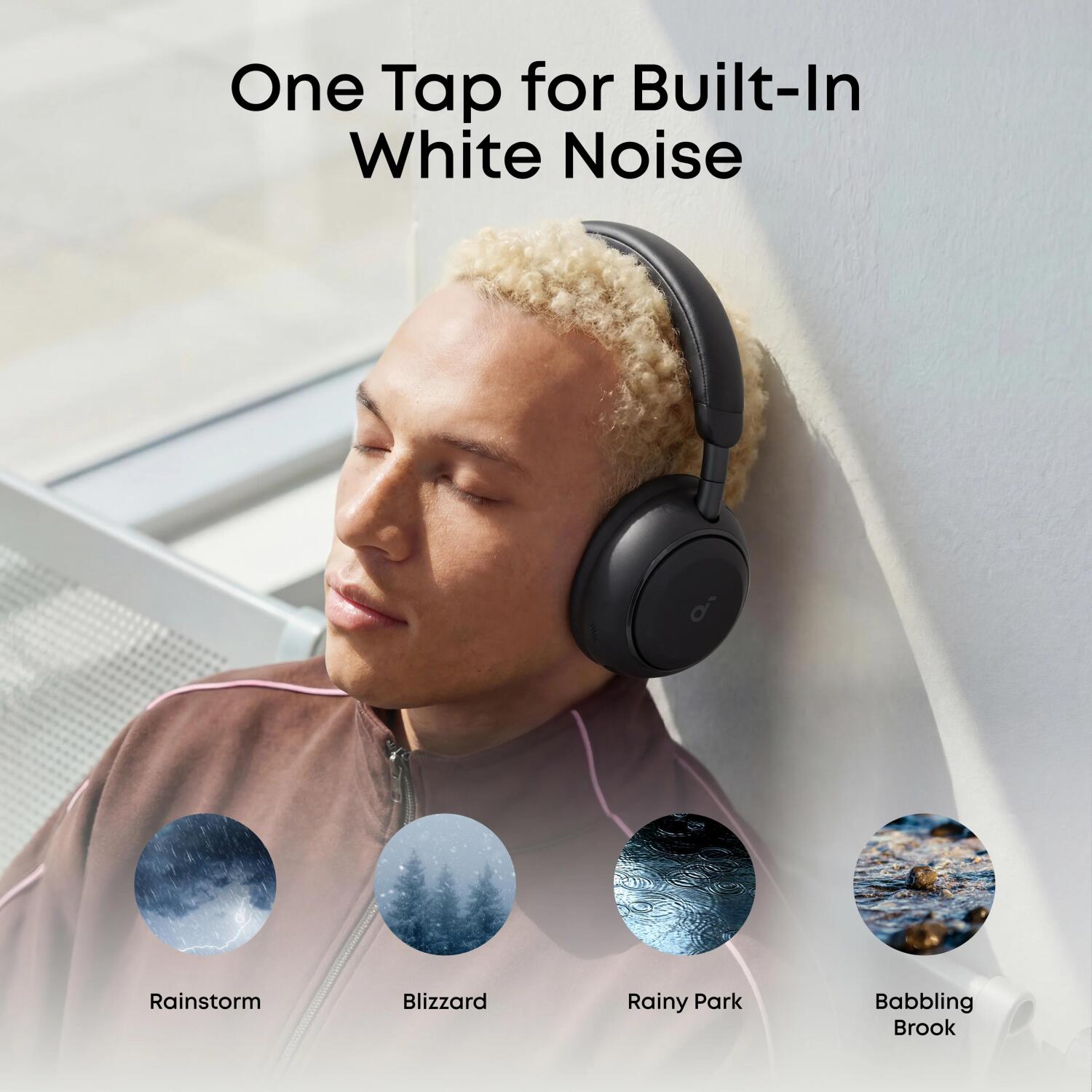Anker Soundcore austiņas Space 2 D1402G11, 40mm, 50-70h, virs auss, mikrofons, trokšņu slāpēšana, bezvadu, Jet Black (D1402G11)