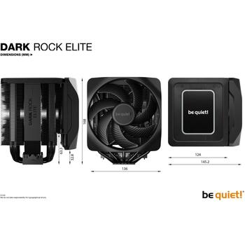 Be Quiet CPU Dzesētājs BK037, 2x135mm, 7 siltuma caurules, 280W TDP, ARGB, melns (BK037)