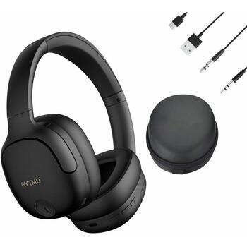 Manta Наушники HDP1001BK, 600mAh, 50ч, Bluetooth 5.3, 4 микрофона, USB-C, 3,5mm AUX, жесткий чехол (HDP1001BK)
