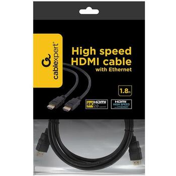 Gembird HDMI-HDMI кабель 1.8м CC-HDMI4-6, 4K UHD 60Hz, 10 Гбит/с, черный, мужской/мужской (CC-HDMI4-6)