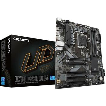 Gigabyte B760DS3HDDR4 Mātesplate, atbalsta Intel Core 14. procesorus, 18+2+1 fāzes VRM, līdz 5333MHz DDR4, 2xPCIe 4.0 M.2, GbE LAN (B760DS3HDDR4)