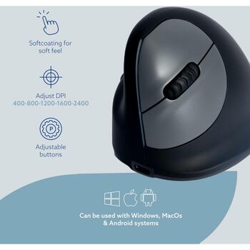 R-Go Tools R-GO HE Break мышь, RGOHEWLL, 2400 DPI, 5 кнопок, Bluetooth, аккумулятор, черный (RGOHEWLL)