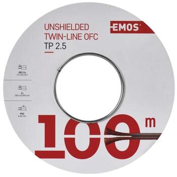 Emos Кабель для динамиков SP250/TP S8324, 100 м, 2,5 мм2, прозрачный, без экрана, PVC, 50 В (S8324)