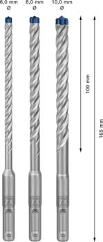 SDS-plus-7X 3 urbj.kompl 6/8/10 mm, Perforatora urbjiem EXPERT SDS PLUS-7X TRIECIENURBJU PERFORATORIEM KOMPLEKTS, 2608900196, BOSCH (2608900196)