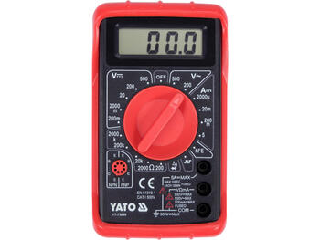 Yato YT-73080 цифровой мультиметр, 0-500В AC/DC, 0-5А DC, 0-2МОм, ЖК-дисплей, холстер, генератор сигналов 5Впп 50Гц (YT-73080)