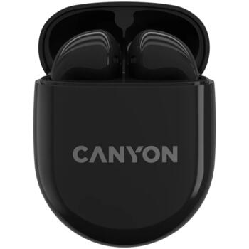 Беспроводные TWS наушники с Bluetooth соединением TWS-6 Черные CNS-TWS6B CANYON (CNS-TWS6B)