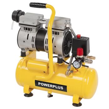 Powerplus kompresors POWX17230S, 550W, 8bar, 105l/min, 6L, Bez eļļas, Kluss, Spiediena regulators (POWX17230S)