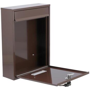 Vorel Почтовый ящик 78557, 360x260x80mm, 220mm, 0.6mm, 2 ключа, стальной лист, оцинкованный, коричневый, защитная крышка (78557)