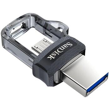 SanDisk USB флеш-накопитель SDDD3-128G-G46, 128 ГБ, USB Type-A / Micro-USB, скорость чтения 150 МБ/с, слайдер (SDDD3-128G-G46)