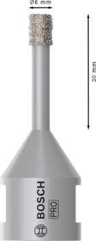 Dimanta kroņurbis 6 mm DrySpeed Best for Ceramic, Mazām leņķa slīpmašīnām PRO CERAMIC DRY KROŅURBIS, 2608599039, BOSCH (2608599039)