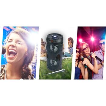 Manta SPK815 караоке-колонка, 15 Вт RMS, Bluetooth 5.0, FM-радио, USB/TF/микрофон/AUX, LED, 3 ч (SPK8150000001)