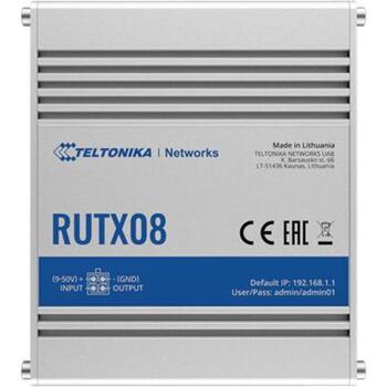Teltonika Промышленный маршрутизатор RUTX08 RUTX08000000, 10/100/1000 Mbit/s, 4xRJ-45, Поддержка VPN, Установка на DIN-рейку (RUTX08000000)