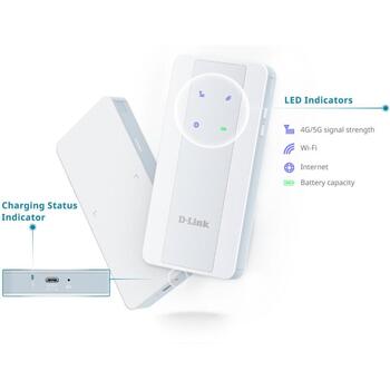 D-Link F518 5G NR AX1800 Wi-Fi 6 мобильный роутер, 802.11ax, 8000mAh, 16ч, WPA3, USB-C (F518)