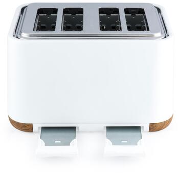 Salter Tosteris EK5823WHTVDE, 1630W, 4 maizītes, balts/koks, atkausēšana, izņemama drupaču paplāte, atkārtota sildīšana (EK5823WHTVDE)