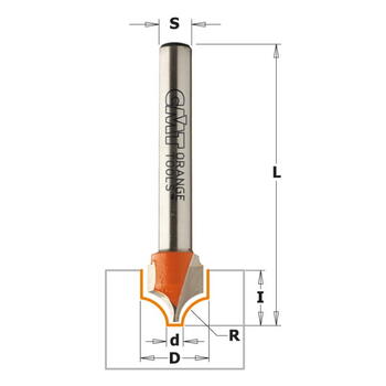 CMT Frēzes asmens 965.402.11, D=10mm, d=1,3mm, R=5mm, I=10mm, L=50mm, S=8mm, HM (965.402.11)