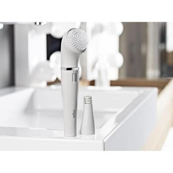 Braun SE810 эпилятор для лица, 200 пинцетов, 0.02 мм, батарейка AA, влажное и сухое, беспроводной, моющийся, щетка для очищения (SE 810)