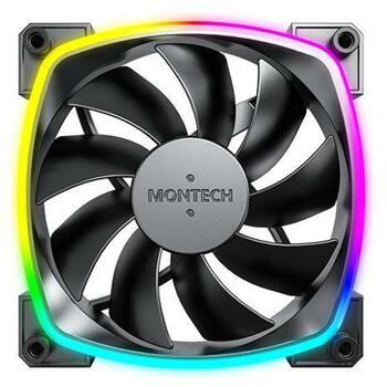 Montech Datora korpuss ventilators AX120PWM KODS, 120mm, 720-1760RPM, 1x9 lāpstiņas, 27dB, 1.8mmH2O, RGB apgaismojums (AX120PWMBLACK)