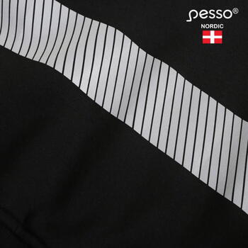 Pesso Hi-Vis jaka ar kapuci JERSEY_HV-L, melna/dzeltena, L, 65% kokvilna/35% poliesters, 300g/m², atstarojošas lentes 5cm (JERSEY_HV-L)