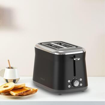 Tefal Tosteris TT7208E0, 850W, 2 šķēles, 8 apbrūnināšanas līmeņi, nerūsējošā tērauda korpuss, melns, augsta pacēlāja funkcija (TT7208E0)
