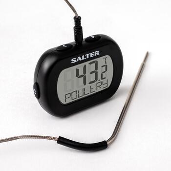 Salter Цифровой термометр 515 BKCR, 0,1°C, двойной датчик, ЖК-дисплей, ABS корпус, нержавеющая сталь зонд (515 BKCR)