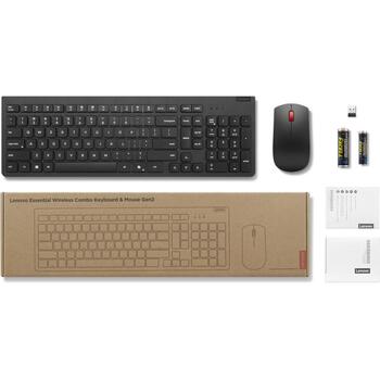 Lenovo Klaviatūra un pele komplekts 4X31R64494, 2.4 GHz, 3 pogas, melna, mediju kontrole (4X31R64494)