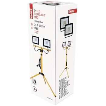 Emos LED прожектор HOBBY SLIM ZS2231.2, 2x30W, 220-240V, 270mA, 50Hz, 25 000ч, IP65, 2x2400lm, 120°, алюминий, стекло (ZS2231.2)