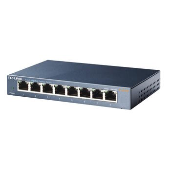Сетевой коммутатор 8 × Gigabit RJ45 неуправляемый TL-SG108 8 × 10/100/1000 Mbps Auto MDI MDIX Черный TP-Link (TL-SG108)