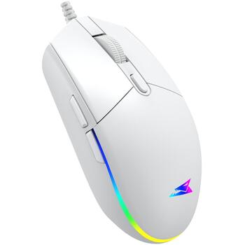 Baracuda Игровая мышь BGM-112 CRAB-W, 3600 DPI, 1.5m, 6 кнопок, белая, оптический сенсор, подсветка (CRAB-W)