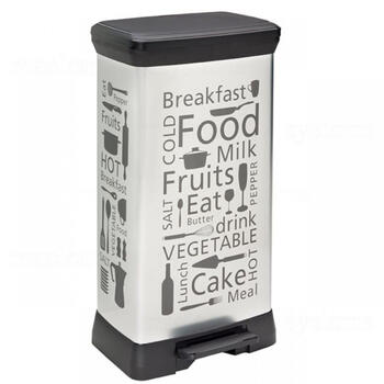 Pedāļspainis metalizēts Deco Bin 50L Kitchen sudraba 0802162K07 CURVER (0802162K07)