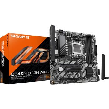 Gigabyte B840M DS3H WIFI6, B840M DS3H WF6, 4xSATA, 2xM.2, DDR5, AM5, 256GB, Wi-Fi 6, micro ATX (B840M DS3H WF6)
