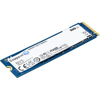 Kingston NV3 SSD SNV3S/500G, 500 ГБ, PCIe 4.0, 5000 МБ/с, 3000 МБ/с, 3D NAND, M.2 2280 (SNV3S/500G)