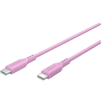 Goobay USB-C Silikona kabelis 77746, 1.5m, 60W PD, 480 Mbps, rozā (77746)