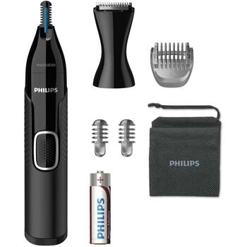 Philips Trimmeris NT5650/16, 3, melns, nerūsējošais tērauds, bez eļļas, mazgājams, gaismas slēdzis, ceļojuma soma (NT5650/16)