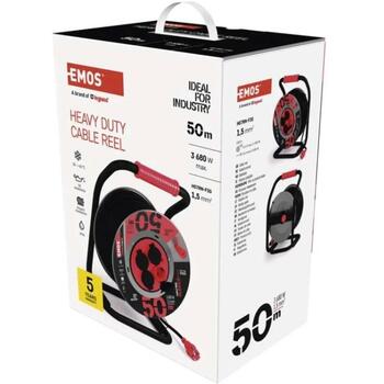 Emos Уличная удлинительная катушка P19223, 50 м, 4 розетки, 16 A, 230 V, IP44, резина/неопрен, H07RN-F, термозащита (P19223)
