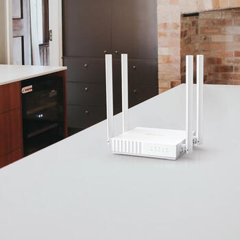 Wi-Fi maršrutētājs AC750 divjoslu bezvadu Archer C24 802.11ac Wi-Fi 300 Mbps (2.4 GHz) 433 Mbps (5 GHz) 4×10/100 Mbps LAN 4 antenas Balta TP-Link (Archer C24)