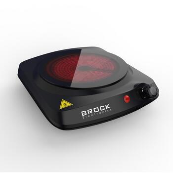 Brock HPI 3001 BK индукционная плита, 1200W, 1 зона, 17,5см, механическое управление, черный (HPI 3001 BK)