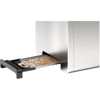Bosch Maizīšu sildītājs TAT4P420, 970 W, 2 slots, nerūsējošais tērauds/melns, automātiska izslēgšanās, augsts pacēlums (TAT4P420)