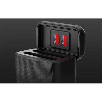 TELESIN S0-BCG-07-TIS, зарядное устройство на 2 слота и хранилище для карт памяти для Insta360 X4, 75 мин, PD3.0, защита (S0-BCG-07-TIS)