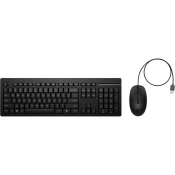 HP 225 klaviatūras un peles komplekts AX2Y7AA#ABB, USB, 1200 DPI, optiskā pele, pilna izmēra, 3 mm, 1.8 m, melna, birojam (AX2Y7AA#ABB)