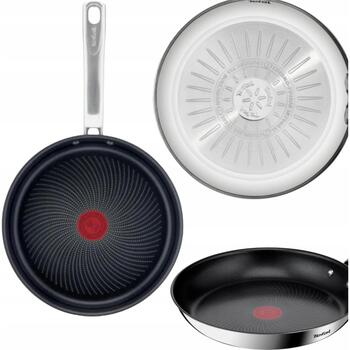 Tefal Сковорода B8170644, 28см, нержавеющая сталь, титановое покрытие, фиксированная ручка, подходит для индукционных плит (B8170644)