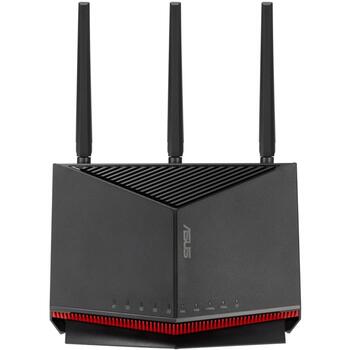 Беспроводной маршрутизатор Asus RT-BE86U, 6800 Мбит/с, 10G WAN, 4x 2.5G LAN, Wi-Fi 7, 4 антенны, 4 ядра, черный (RT-BE86U)