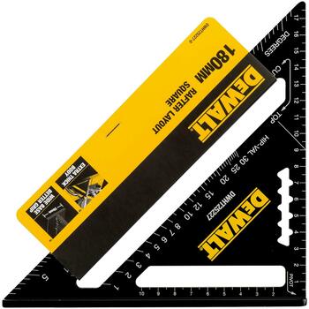 Dewalt Уголок DWHT25227-0 180 мм, 3 см, 19 см, 0.23 кг, Метрический, Двусторонний, Фиксированный, Кровельный/Стропильный (DWHT25227-0)