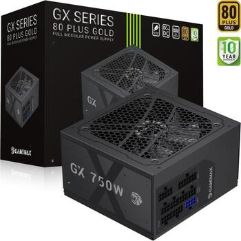 Gamemax barošanas bloks GX 750GF, 750 W, Zelts, Pilnībā modulārs, 110-240 V, 120 mm ventilators (GX 750GF)