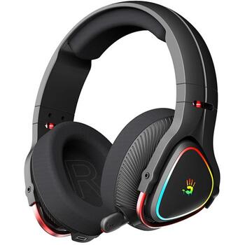A4Tech Bloody MR710 A4TSLU47751, 2,4GHz, BT 5.3, 3,5mm, 340g, 105dB, 16Ω, 65h, USB-C, melna (A4TSLU47751)