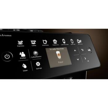 Philips кофемашина SM6480/00, мощность 1500 Вт, объем резервуара для воды 1.8 л, 14 программ, TFT дисплей, черный (SM6480/00)