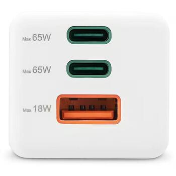 Hama 00201996 GaN зарядное устройство, 2x USB-C, 1x USB-A, PD, 65W, белый (00201996)